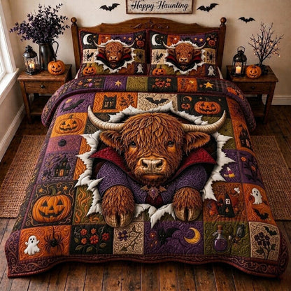 Halloween Cow 3-Piece Quilted Bedding Set GFTONPT300
