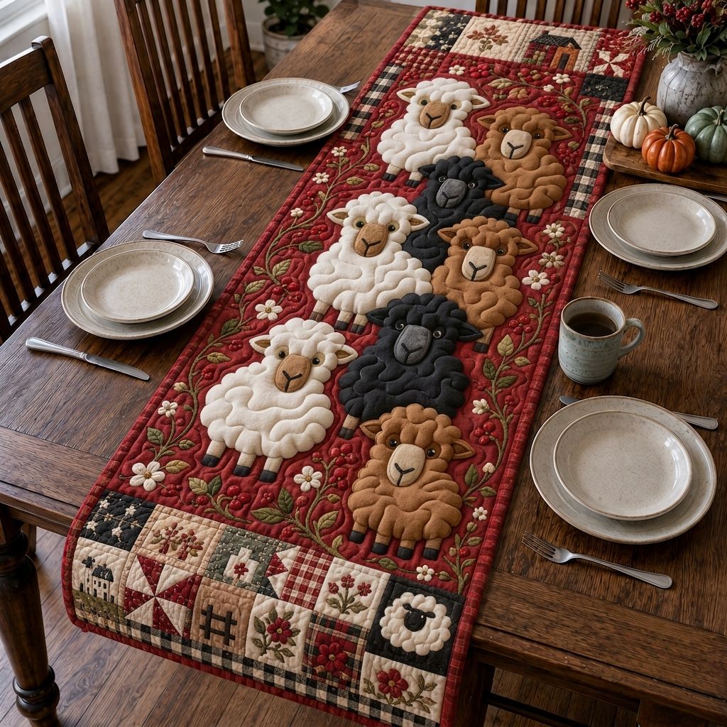 Sheep Haven Quilted Table Runner GFTONPT319