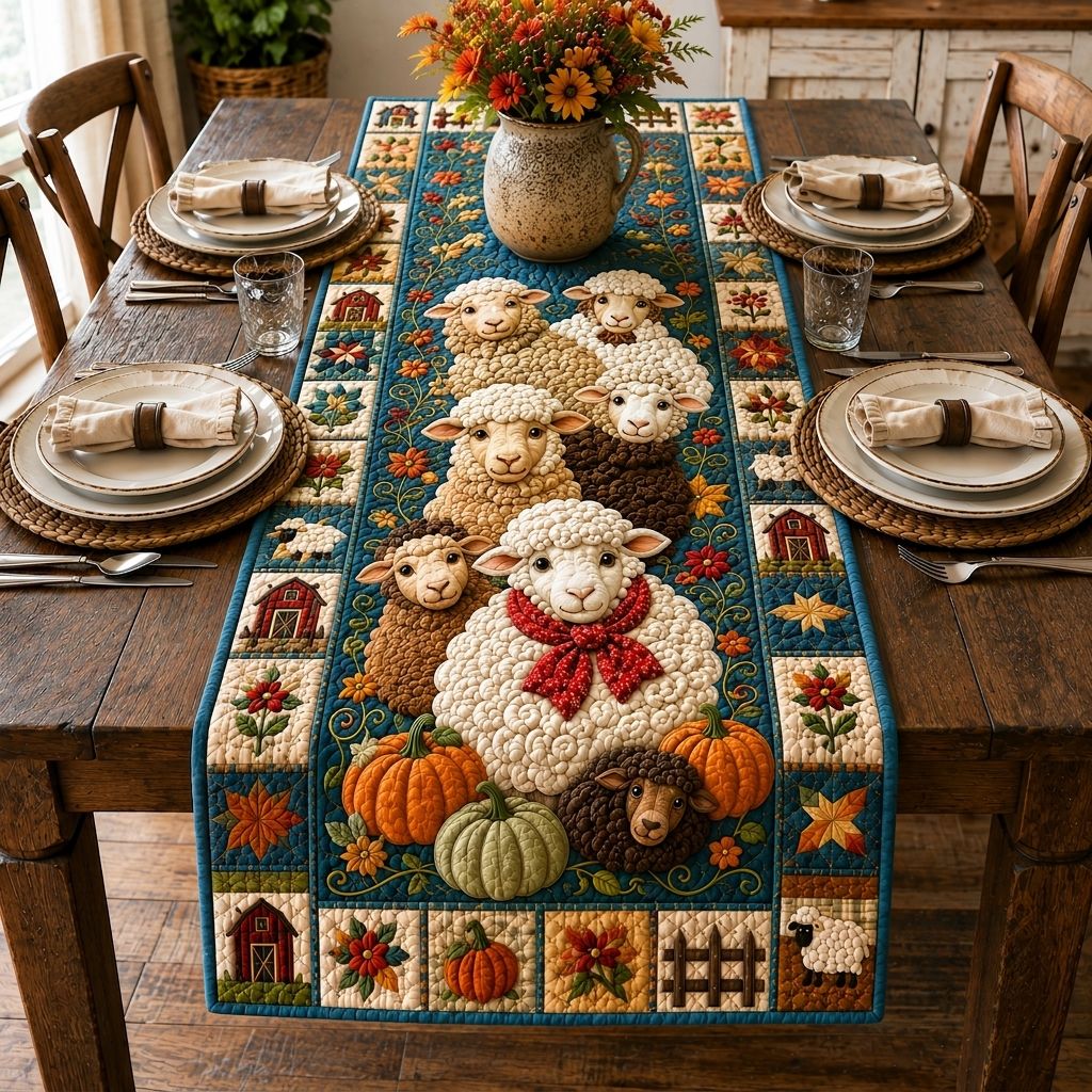 Sheep Hills Quilted Table Runner GFTONPT323