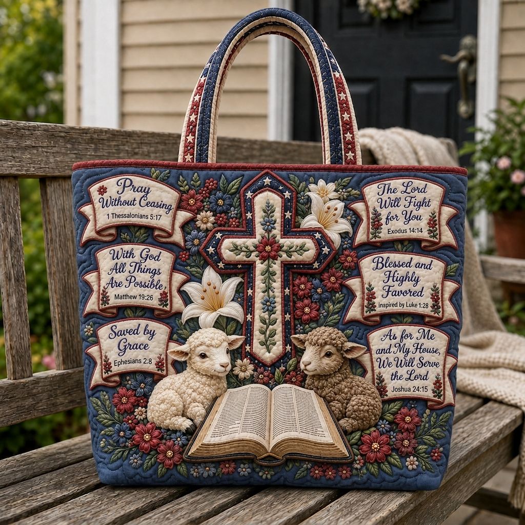 Cross Bible Hope Quilted Tote Bag GFTONPT340