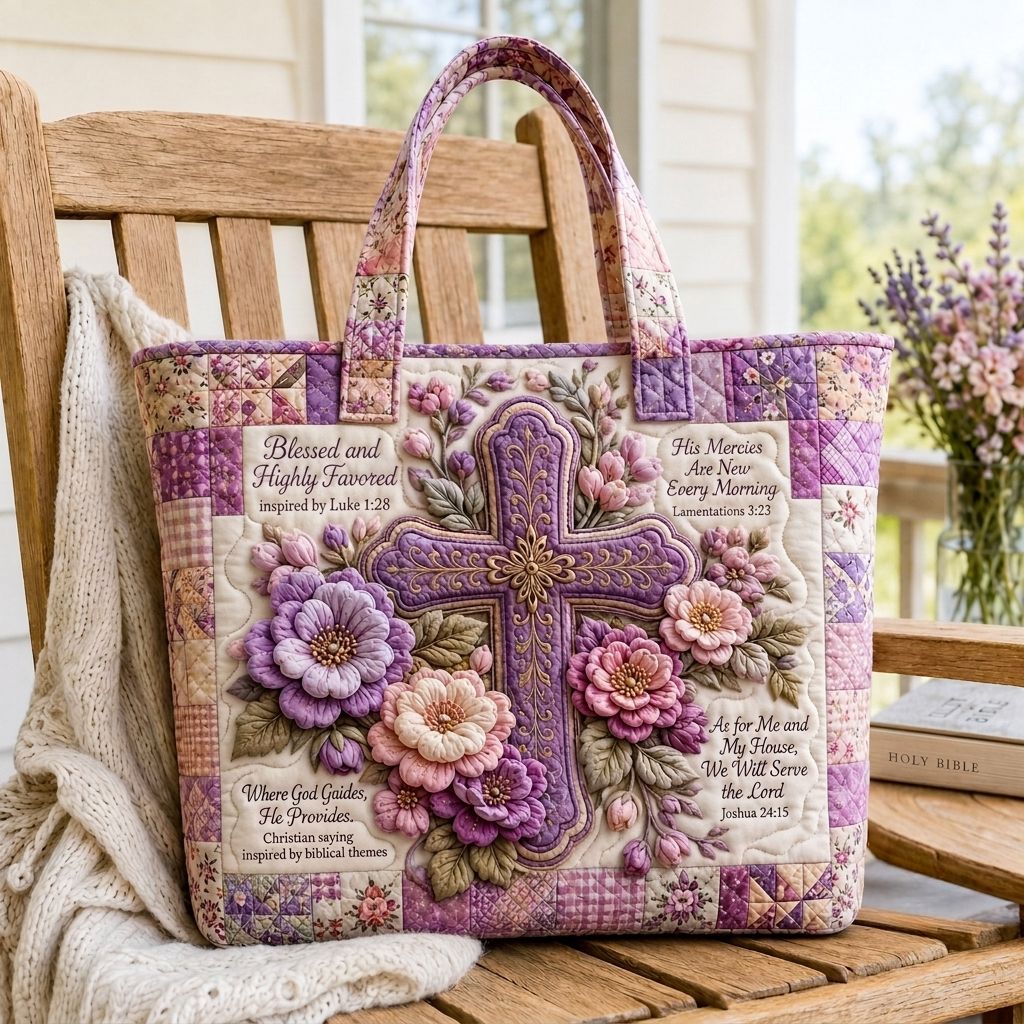 Cross Bible Promise Quilted Tote Bag GFTONPT342