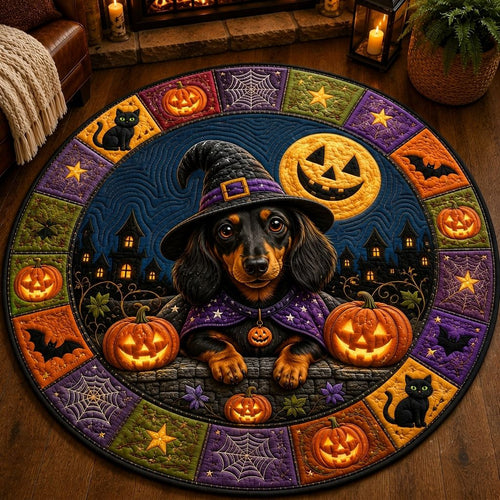 Spooky Dachshund Quilted Round Mat GFTONPT361