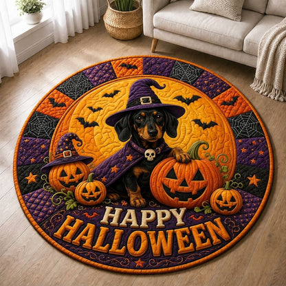 Haunted Dachshund Quilted Round Mat GFTONPT362