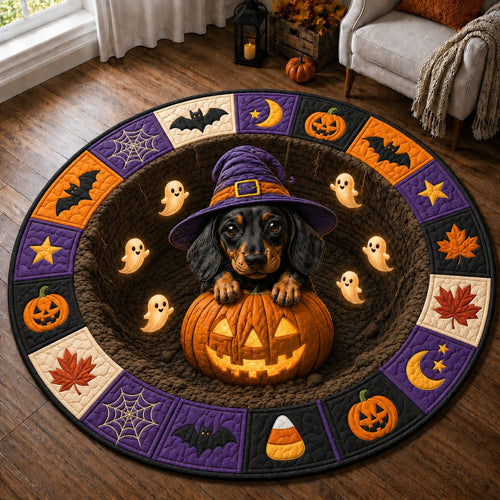 Dachshund Boo Quilted Round Mat GFTONPT363