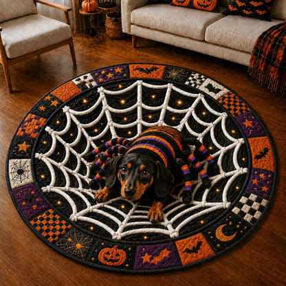 Dachshund Pumpkin Quilted Round Mat GFTONPT364