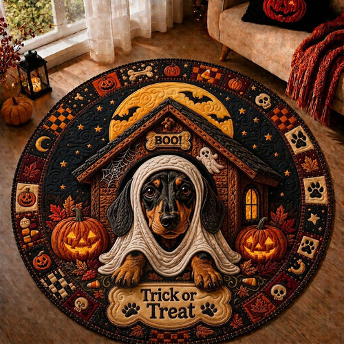 Witchy Dachshund Quilted Round Mat GFTONPT365
