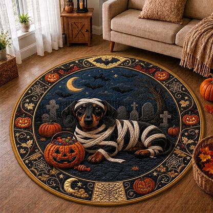 Dachshund Fright Quilted Round Mat GFTONPT366