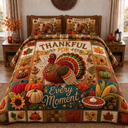 Golden Turkey Season 3-Piece Quilted Bedding Set GFTONPT388