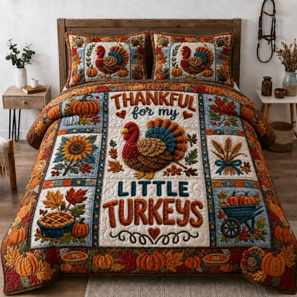Turkey Woodland Grace 3-Piece Quilted Bedding Set GFTONPT389