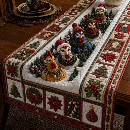Christmas Chicken Magic Quilted Table Runner GFTONPT394
