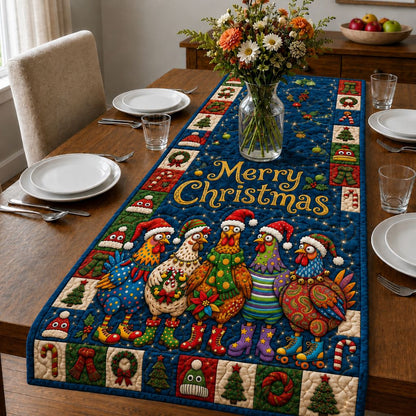 Cozy Christmas Chicken Quilted Table Runner GFTONPT395