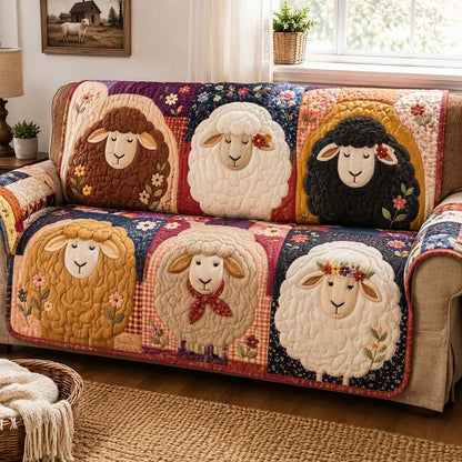 Sheep Meadow Dreams Quilted Sofa Cover GFTONPT409