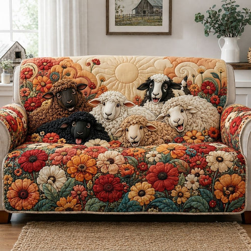 Rustic Sheep Meadow Quilted Sofa Cover GFTONPT412