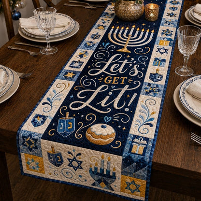 Hanukkah Winter Lights Quilted Table Runner GFTONPT448