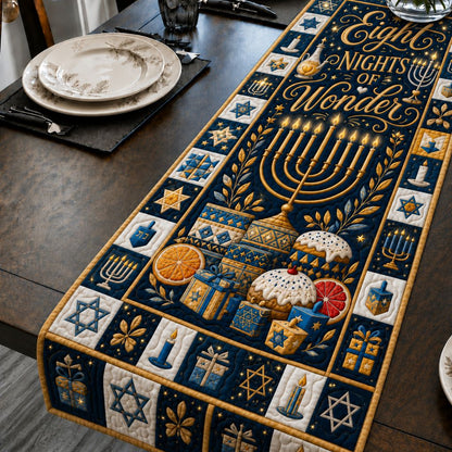Hanukkah Golden Moments Quilted Table Runner GFTONPT450