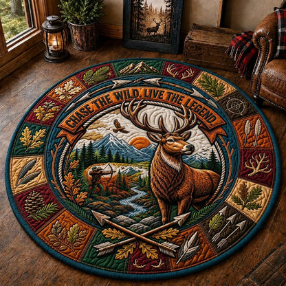 Deer Hunting Country Quilted Round Mat GFTONPT458