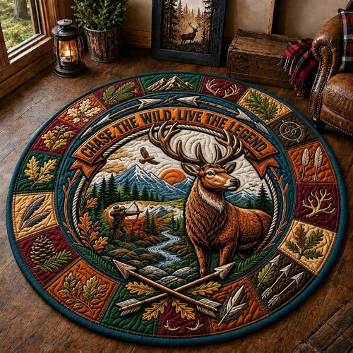 Deer Hunting Country Quilted Round Mat GFTONPT458