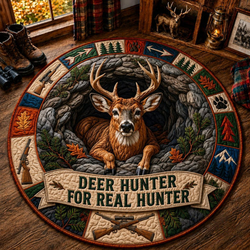 Deer Hunting Trails Quilted Round Mat GFTONPT459
