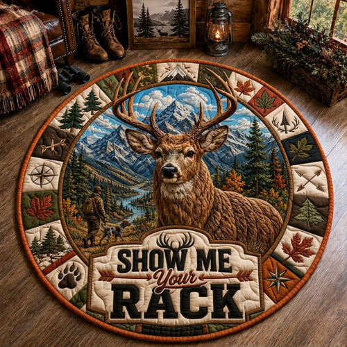 Wild Deer Hunting Quilted Round Mat GFTONPT460