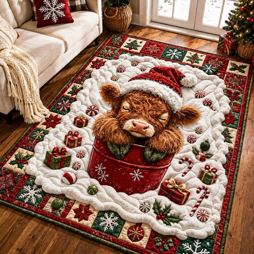 Highland Cow Noel Area Rug GFTONPT468