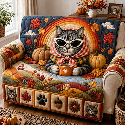 Cozy Cat Haven Quilted Sofa Cover GFTONPT469