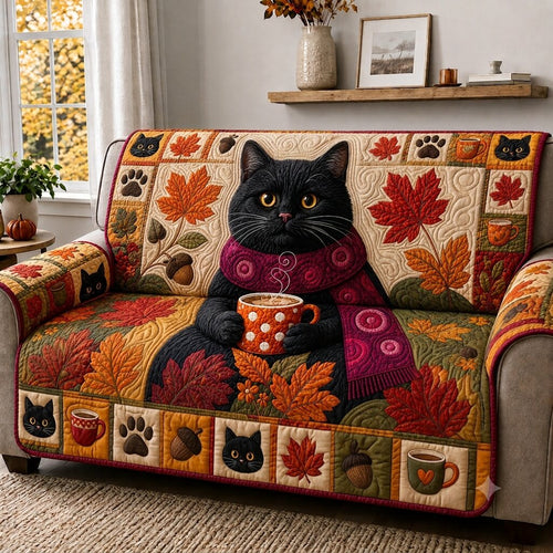 Whimsical Cat Garden Quilted Sofa Cover GFTONPT471