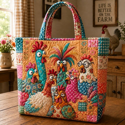Chicken Country Charm Quilted Tote Bag GFTONPT475