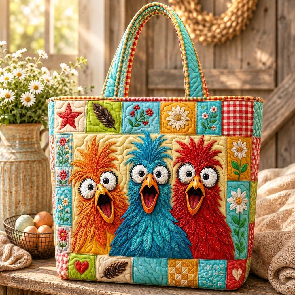 Country Chicken Life Quilted Tote Bag GFTONPT480