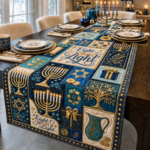 Hanukkah Glow Quilted Table Runner GFTONPT502