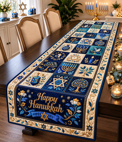 Joyful Hanukkah Nights Quilted Table Runner GFTONPT503