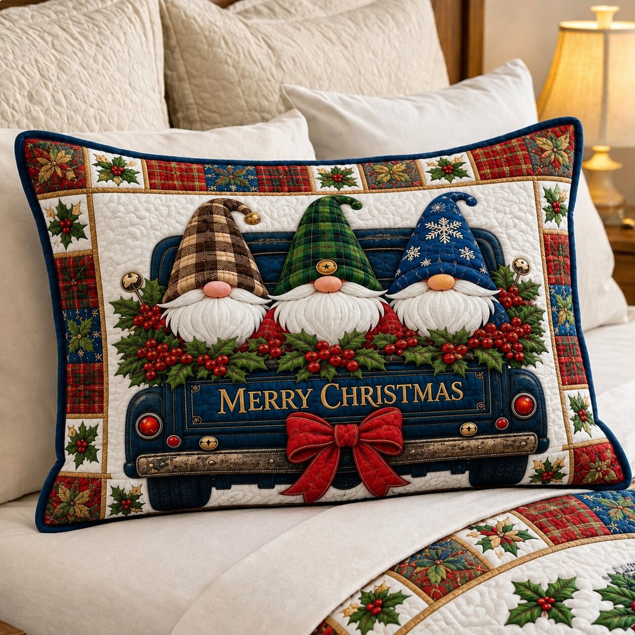 Christmas Gnomes Holiday Bedding Pillow Case GFTONPT519