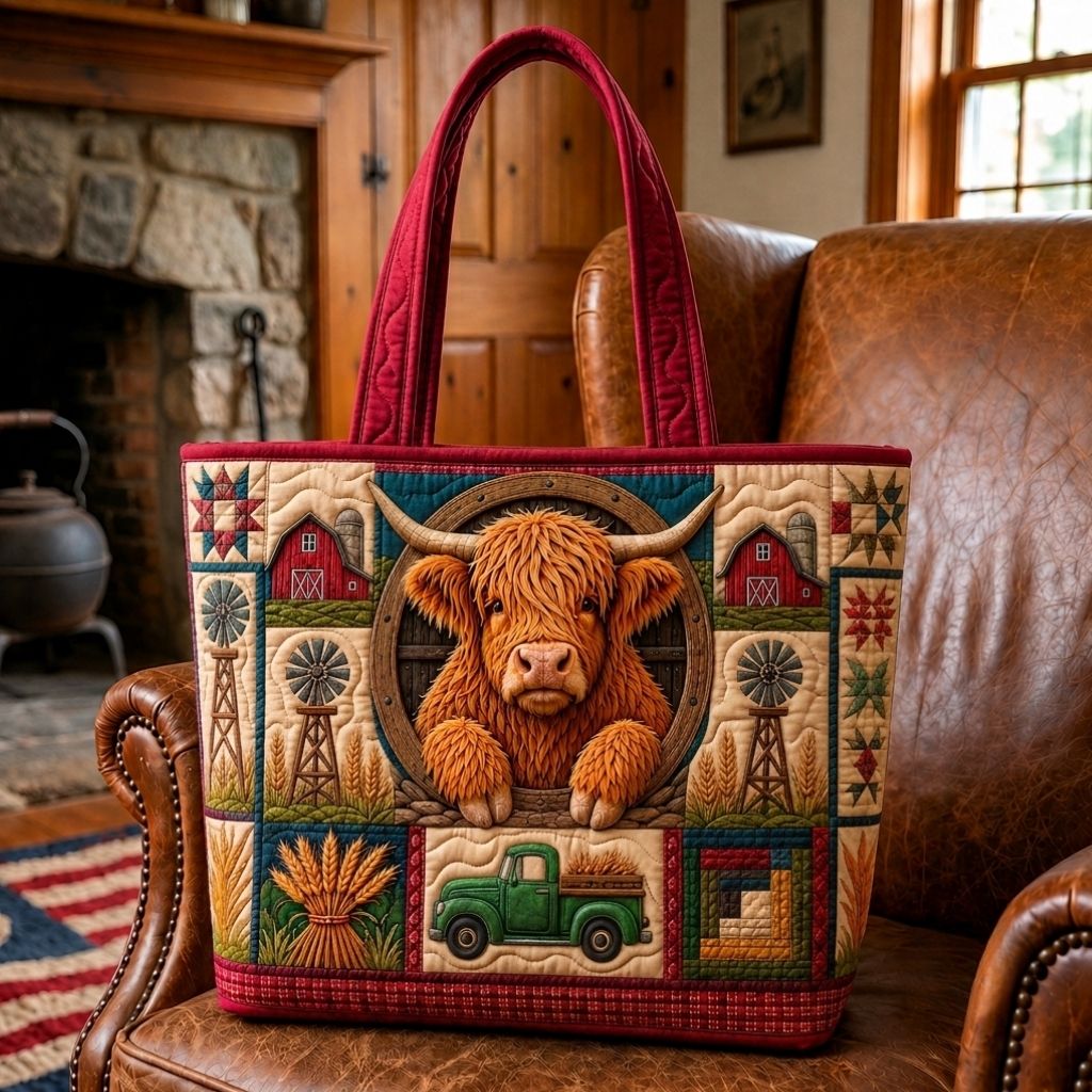 Highland Cow Legacy Quilted Tote Bag GFTONPT552