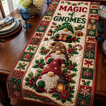 Winter Gnome Wonderland Quilted Table Runner GFTONPT565
