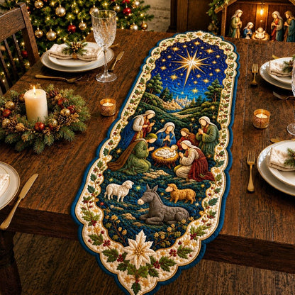 Bethlehem Holy Night Custom Shape Quilted Table Runner GFTONPT578