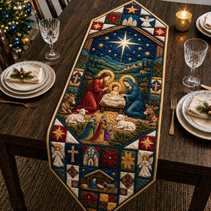 Holy Family Under The Star Custom Shape Quilted Table Runner GFTONPT580
