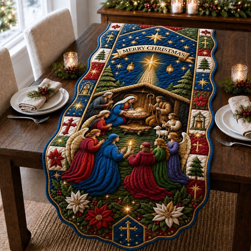 Bethlehem Star Nativity Custom Shape Quilted Table Runner GFTONPT582