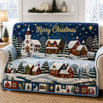 Village Christmas Charm Quilted Sofa Cover GFTONPT598