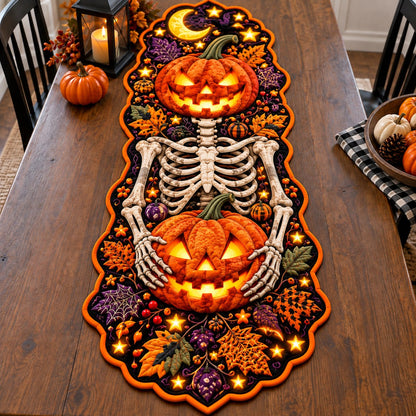Halloween Pumpkin Harvest Custom Shape Quilted Table Runner GFTONPT612