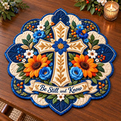 Blooming Cross Grace Custom Shape Quilted Placemat GFTONPT669