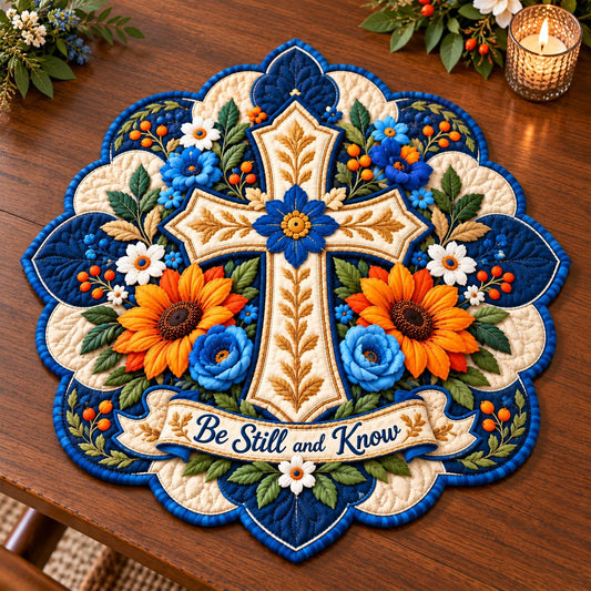 Blooming Cross Grace Custom Shape Quilted Placemat GFTONPT669