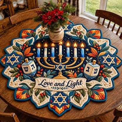 Hanukkah Star of Hope Custom Shape Quilted Table Topper GFTONPT675