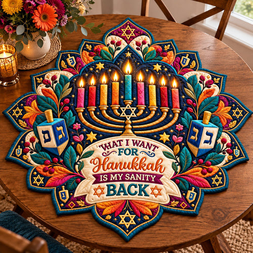 Hanukkah Festival Glow Custom Shape Quilted Table Topper GFTONPT679