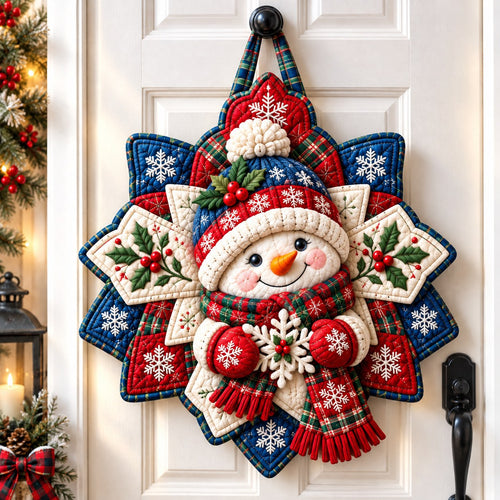 Christmas Snowman Wonderland Custom Shape Quilted Door Hanger GFTONPT687