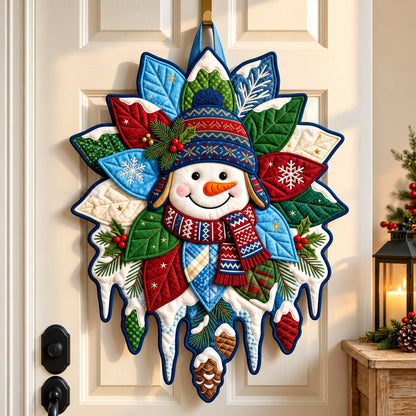 Jolly Snowman Christmas Custom Shape Quilted Door Hanger GFTONPT688