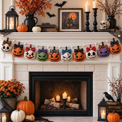 Pumpkin Nightfall Custom Shape Quilted Garland GFTONPT695