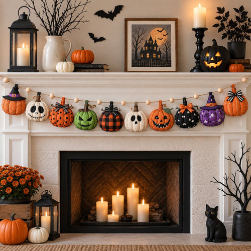 Halloween Pumpkin Custom Shape Quilted Garland GFTONPT697