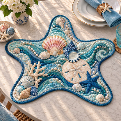 Ocean Shell Dream Custom Shape Quilted Placemat GFTONPT698