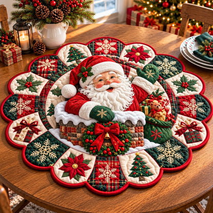 Santa North Pole Magic Custom Shape Quilted Table Topper GFTONPT723