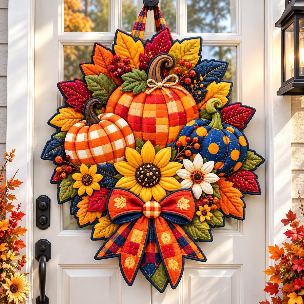 Autumn Pumpkin Dreams Custom Shape Quilted Door Hanger GFTONPT738