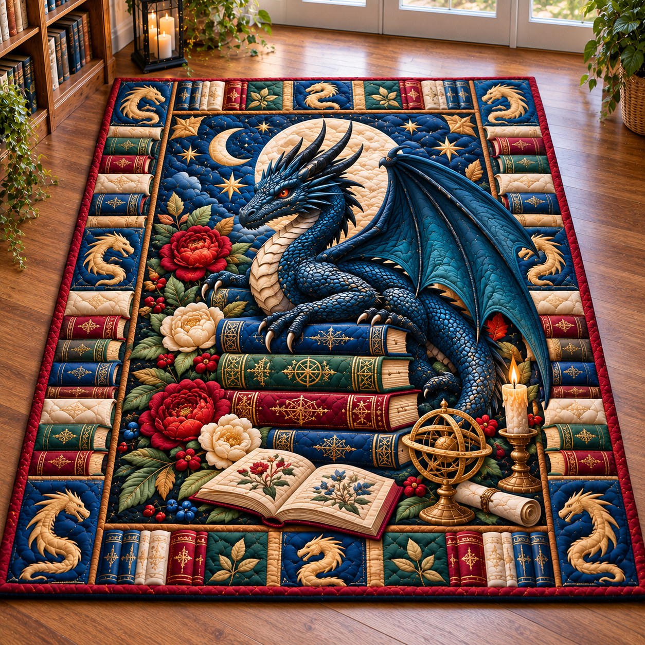 Enchanted Dragon Book Area Rug GFTONPT743